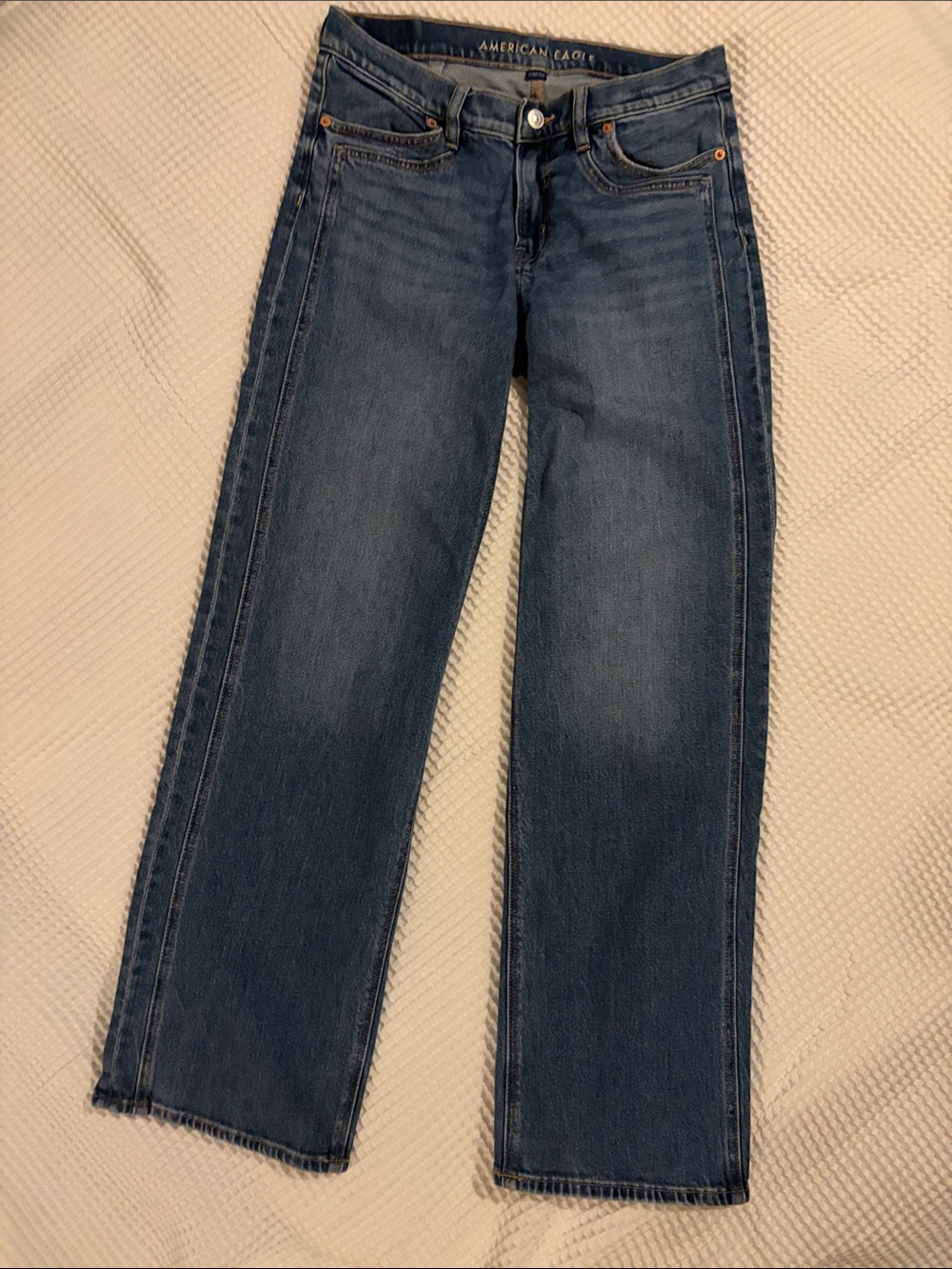 American Eagle Outfitters Dark Blue Straight-Leg Jeans